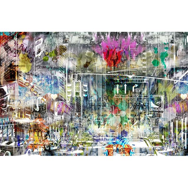 Kuvatapetti Rebel Walls Cartoon City Graffiti, non-woven, mittatilaus