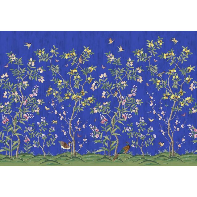 Kuvatapetti Rebel Walls Chinoiserie Chic Cobalt, non-woven, mittatilaus