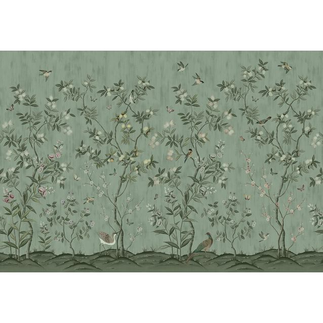 Kuvatapetti Rebel Walls Chinoiserie Chic Jade, non-woven, mittatilaus