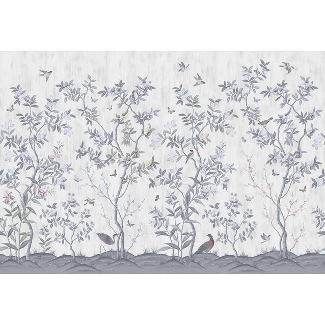 Kuvatapetti Rebel Walls Chinoiserie Chic Pearl Gray, non-woven, mittatilaus