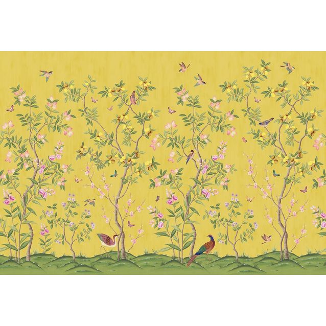 Kuvatapetti Rebel Walls Chinoiserie Chic Saffron, non-woven, mittatilaus
