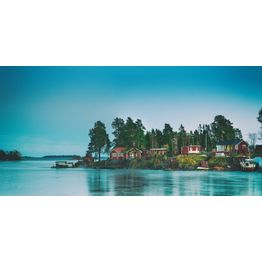 Maisematapetti Rebel Walls Cottage Island, non-woven, mittatilaus