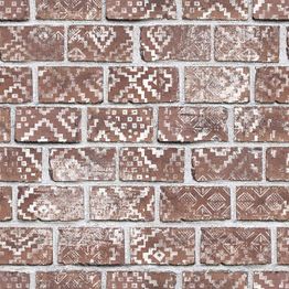 Kuvatapetti Rebel Walls Decorated Bricks Red, tiiliseinä, non-woven, mittatilaus