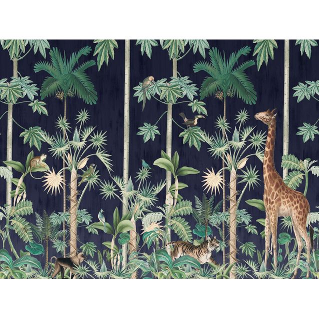 Kuvatapetti Rebel Walls Giraffe's Stroll Nightfall, non-woven, mittatilaus