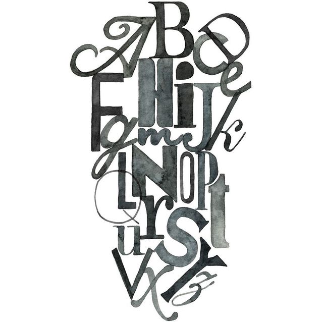 Kuvatapetti Rebel Walls Ink Letters, non-woven, mittatilaus