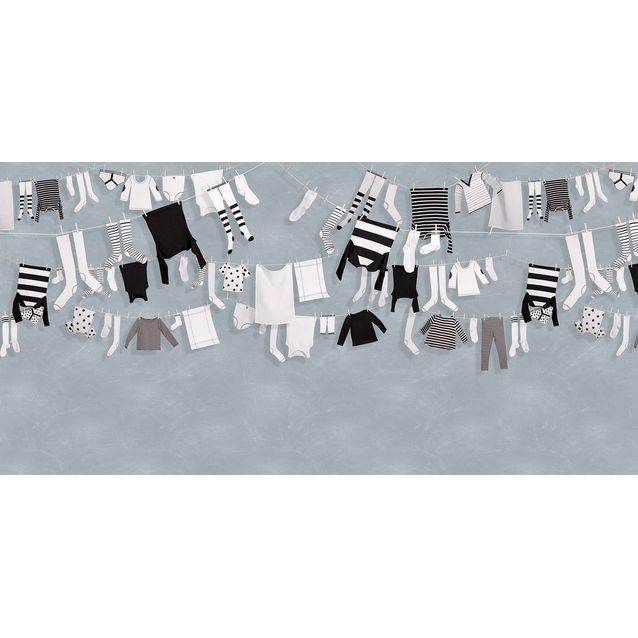 Lastenhuoneen tapetti Rebel Walls Laundry Day Blue, non-woven, mittatilaus