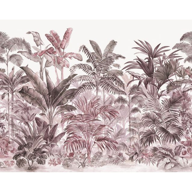 Kuvatapetti Rebel Walls Pride Palms Plum, non-woven, mittatilaus