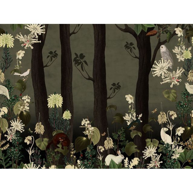 Kuvatapetti Rebel Walls Rabbit Hole Moss, non-woven, mittatilaus