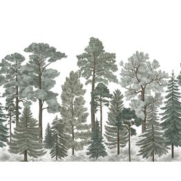 Metsätapetti Rebel Walls Scandinavian Bellewood Frost, non-woven, mittatilaus