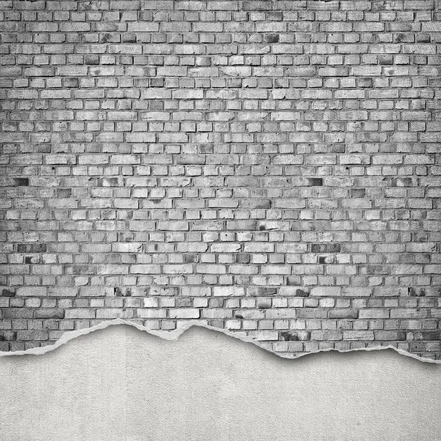 Kuvatapetti Rebel Walls Well-Worn Brick Wall White, tiiliseinä, non-woven, mittatilaus