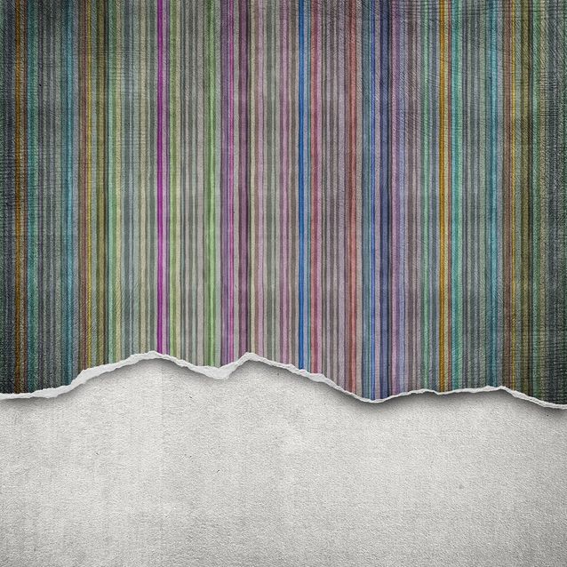 Kuvatapetti Rebel Walls Worn Wall Multi Stripe, non-woven, mittatilaus