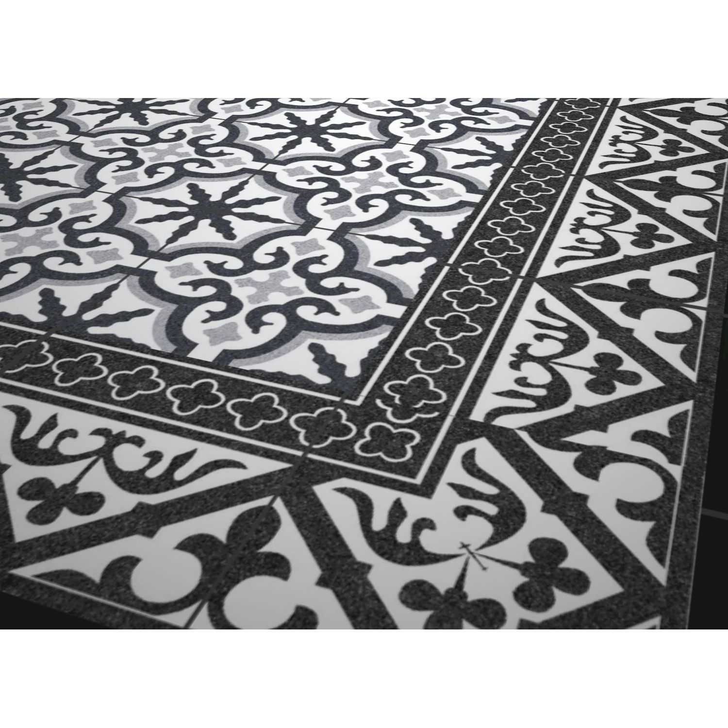 Kuviolaatta Kymppi-Lattiat History Jugend Oldenburg Black Cenefa himmeä 250x250 mm