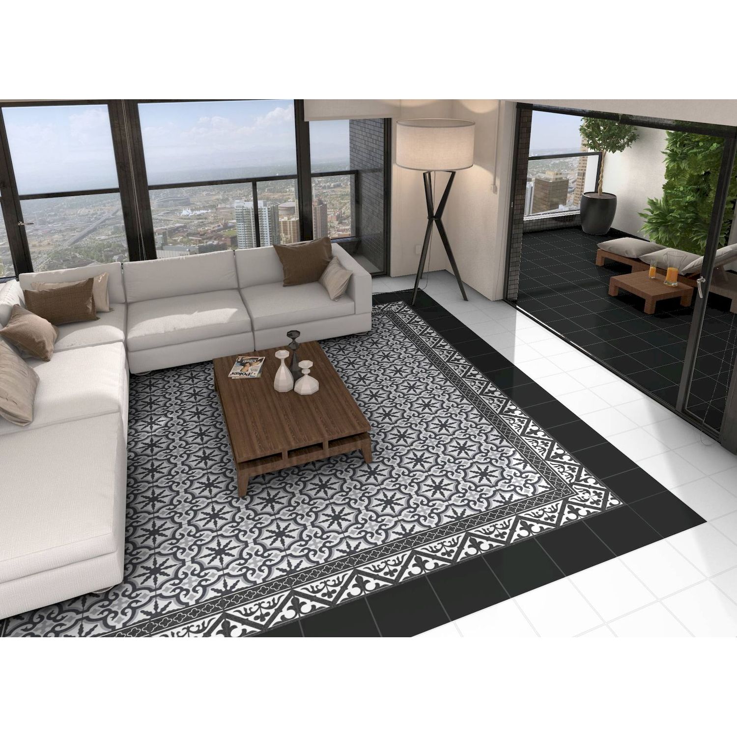 Kuviolaatta Kymppi-Lattiat History Jugend Oldenburg Black Cenefa himmeä 250x250 mm lisäkuva 3