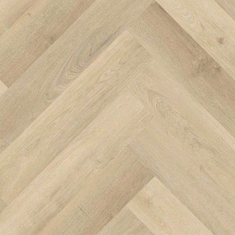 Kivikomposiittikalanruotovinyylilankku DomusFlooring Aino vaaleatammi, integroitu askeläänieriste