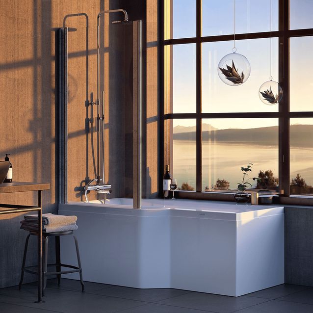 Kylpyamme Nordhem Apelviken Standard 1575x845x590 mm valkoinen vasen