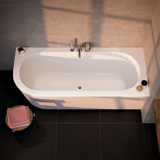 Kylpyamme Nordhem Klarvik Lucite 1780x780x580 mm valkoinen oikea