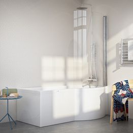 Kylpyamme Nordhem Solvik Standard 1500-1700x900x590mm eri kokoja valkoinen