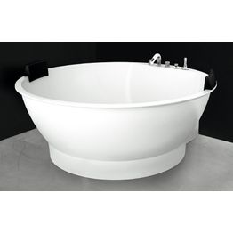 Kylpyamme Round 160 vakio valumarmori valkoinen