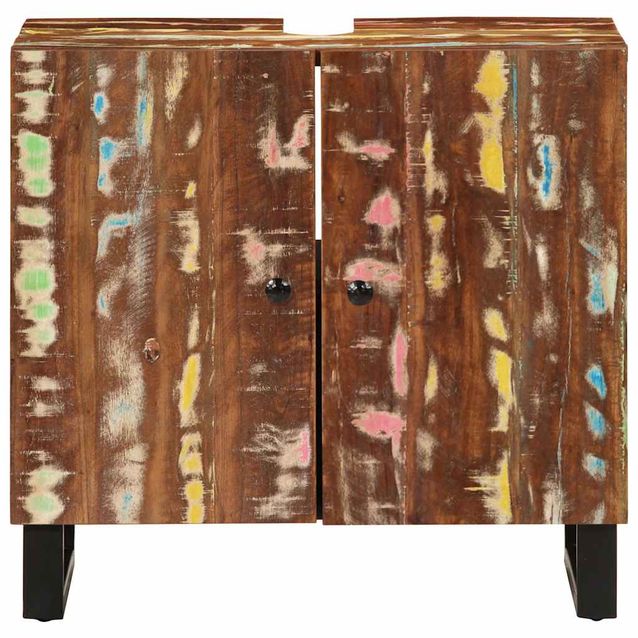 Kylpyhuoneen allaskaappi 62x33x58 cm kierrätetty täyspuu ja tekninen puu (51988)