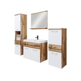 Kylpyhuoneen kalusteryhmä pesualtaalla ALBA MDF, beige/valkoinen (6241)