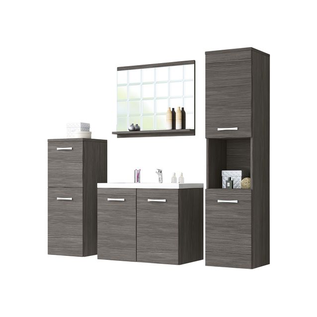 Kylpyhuoneen kalusteryhmä pesualtaalla MALO, ruskea (6647)