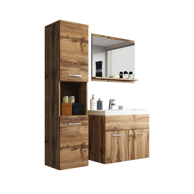 Kylpyhuoneen kalusteryhmä pesualtaalla MONTREAL, beige (6033)