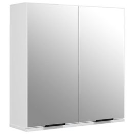 Kylpyhuoneen LED peilikaappi korkeakiilto valkoinen 64x20x67 cm (11319)