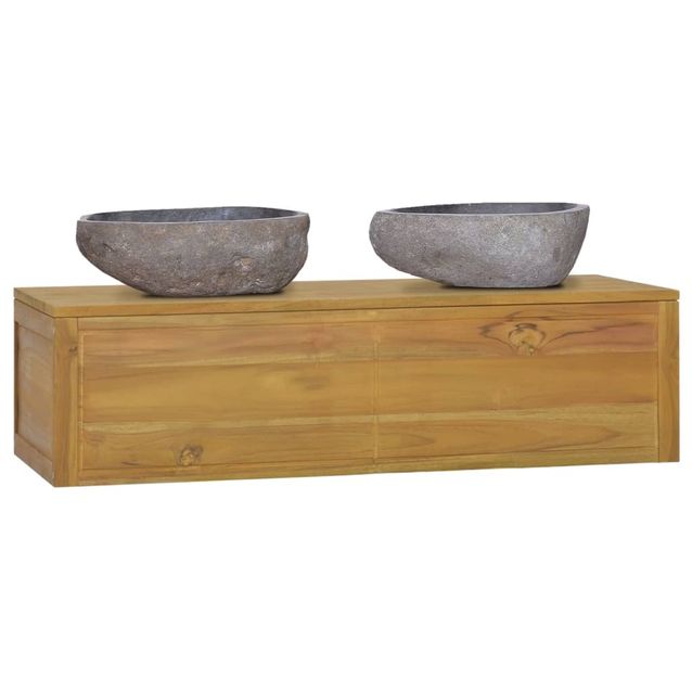 Kylpyhuoneen Seinäkaappi 110x45x30cm täysi tiikki (38228)