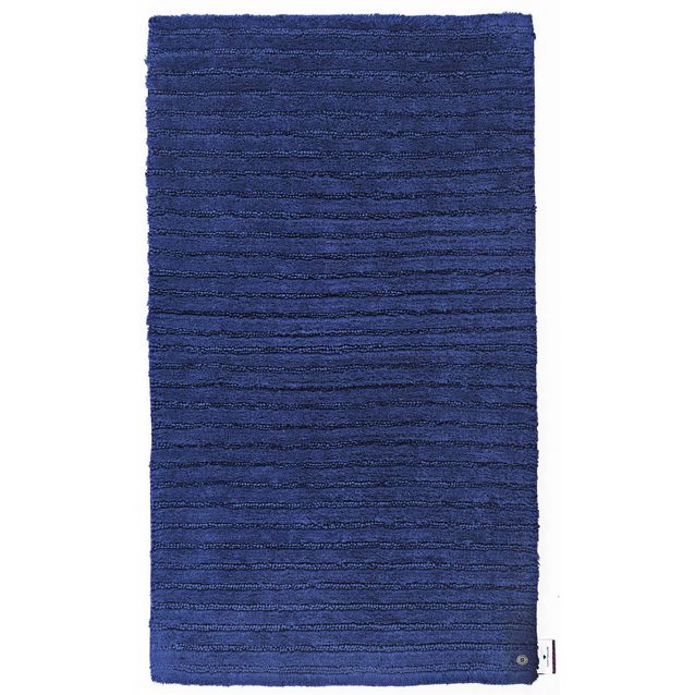 Kylpyhuoneen matto Tom Tailor Cotton Stripe, eri kokoja, laivastonsininen