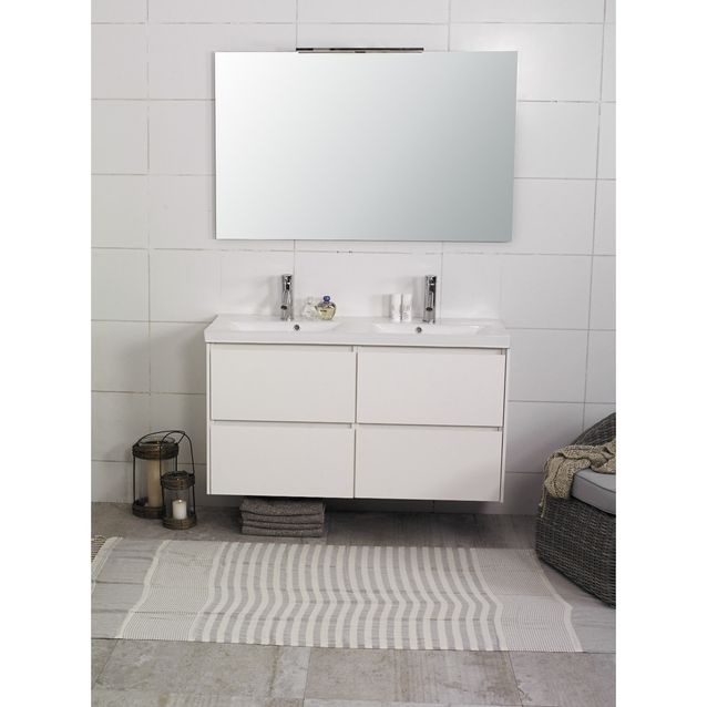 Kylpyhuonekaluste Noro Lifestyle Concept 1200duo pesualtaalla ja laatikostoilla korkea