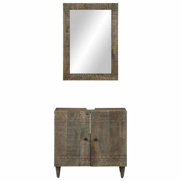 Kylpyhuoneryhmä allaskaapilla ja peilillä täysi mangopuu (10018)