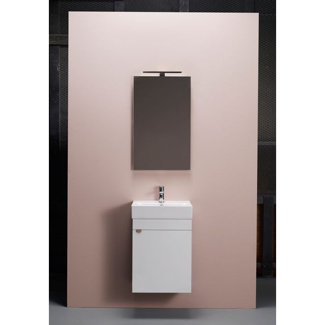 Kylpyhuoneryhmä Hafa Go 450 peilillä mattavalkoinen + LED-valaisin ja vedin