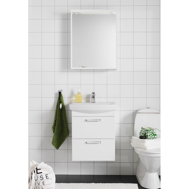 Kylpyhuoneryhmä Hafa Life 500 peilillä mattavalkoinen