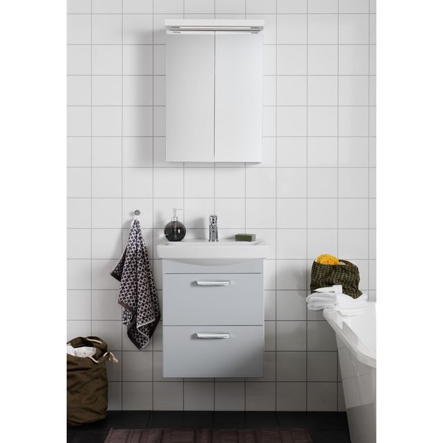 Kylpyhuoneryhmä Hafa Life 600 peilikaapilla vaaleanharmaa