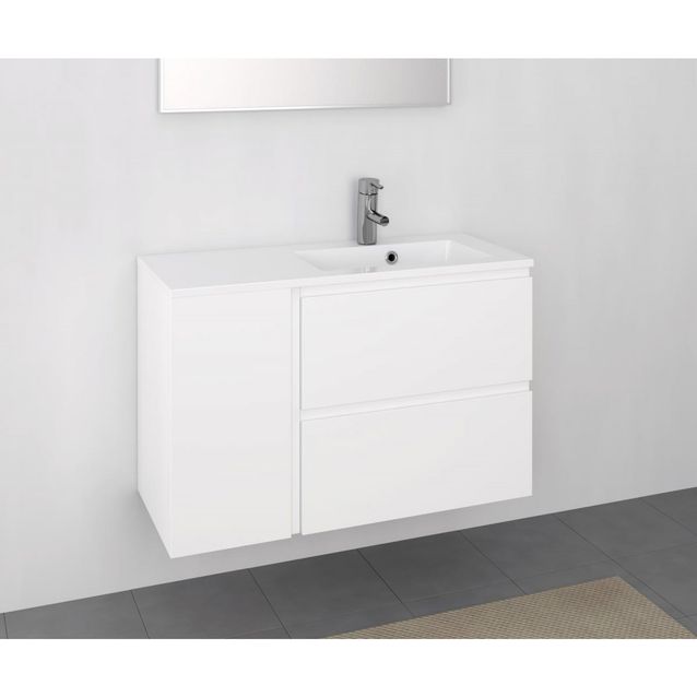 Kylpyhuoneryhmä Otsoson Minimeri 900 900x390 mm oikea valkoinen vetimetön