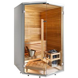Kylpyhuonesauna Harvia Sirius Formula 1440x1240mm eri materiaaleja kulmamalli