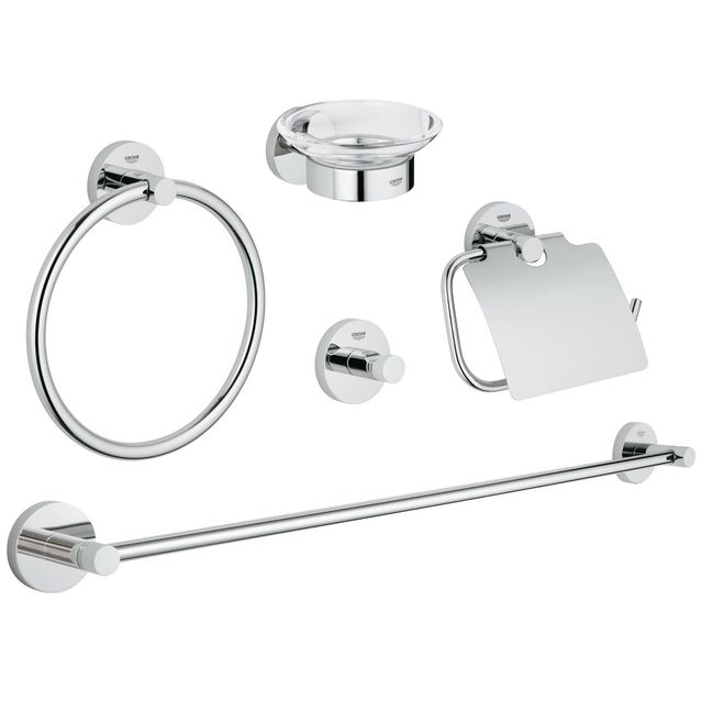 Kylpyhuonetarvikesetti Grohe Essentials 5 osaa