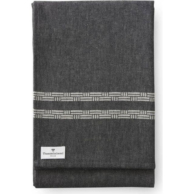 Kylpypyyhe Finlayson Tamminiemi 90x180 cm musta/pellava