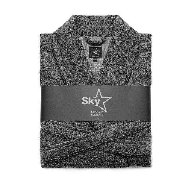 Kylpytakki Sky Snow print, S/M, tummanharmaa/musta