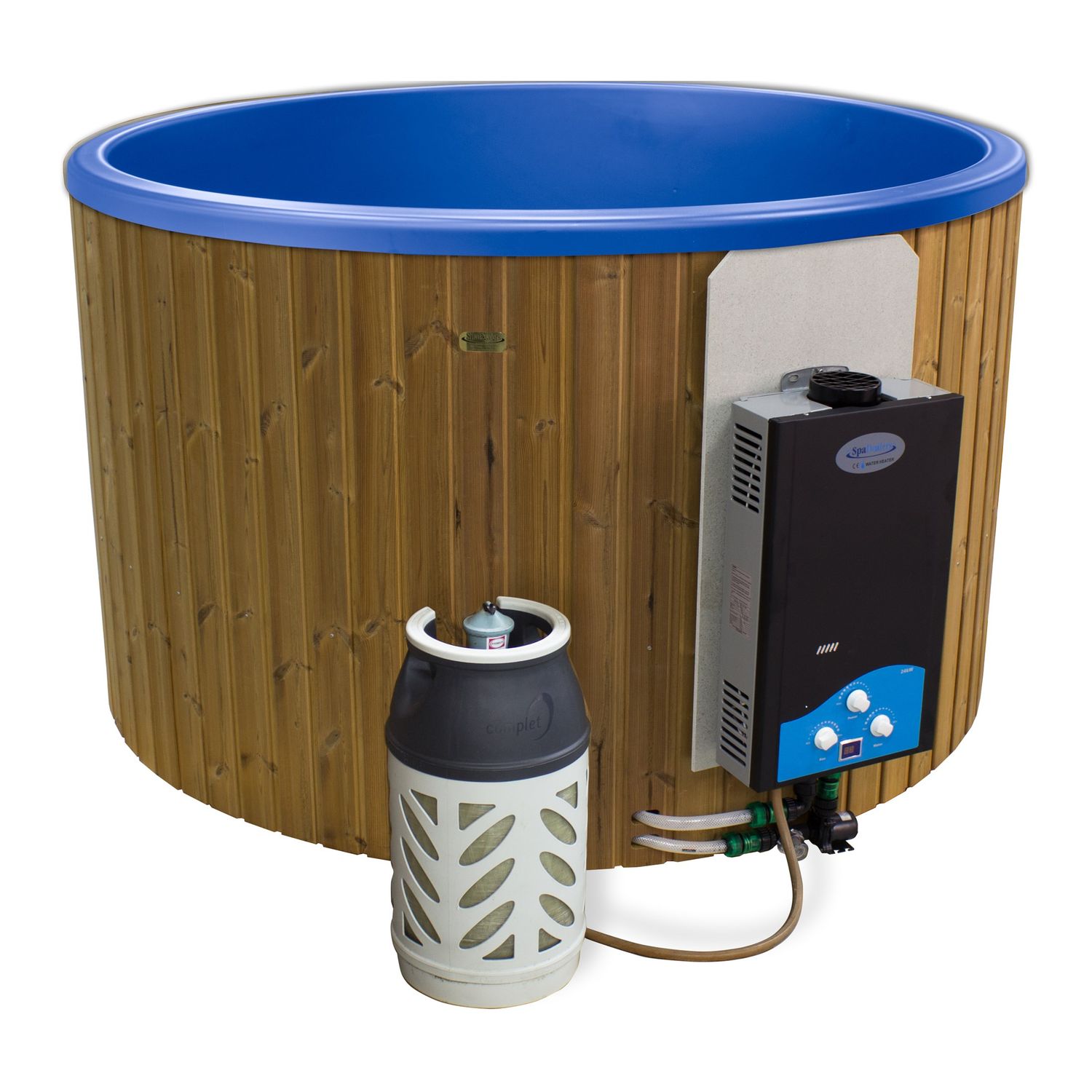 Kylpytynnyri kaasukamiinalla SpaDealers City-Palju 4-6 hlöä 1200l brown/azul blue
