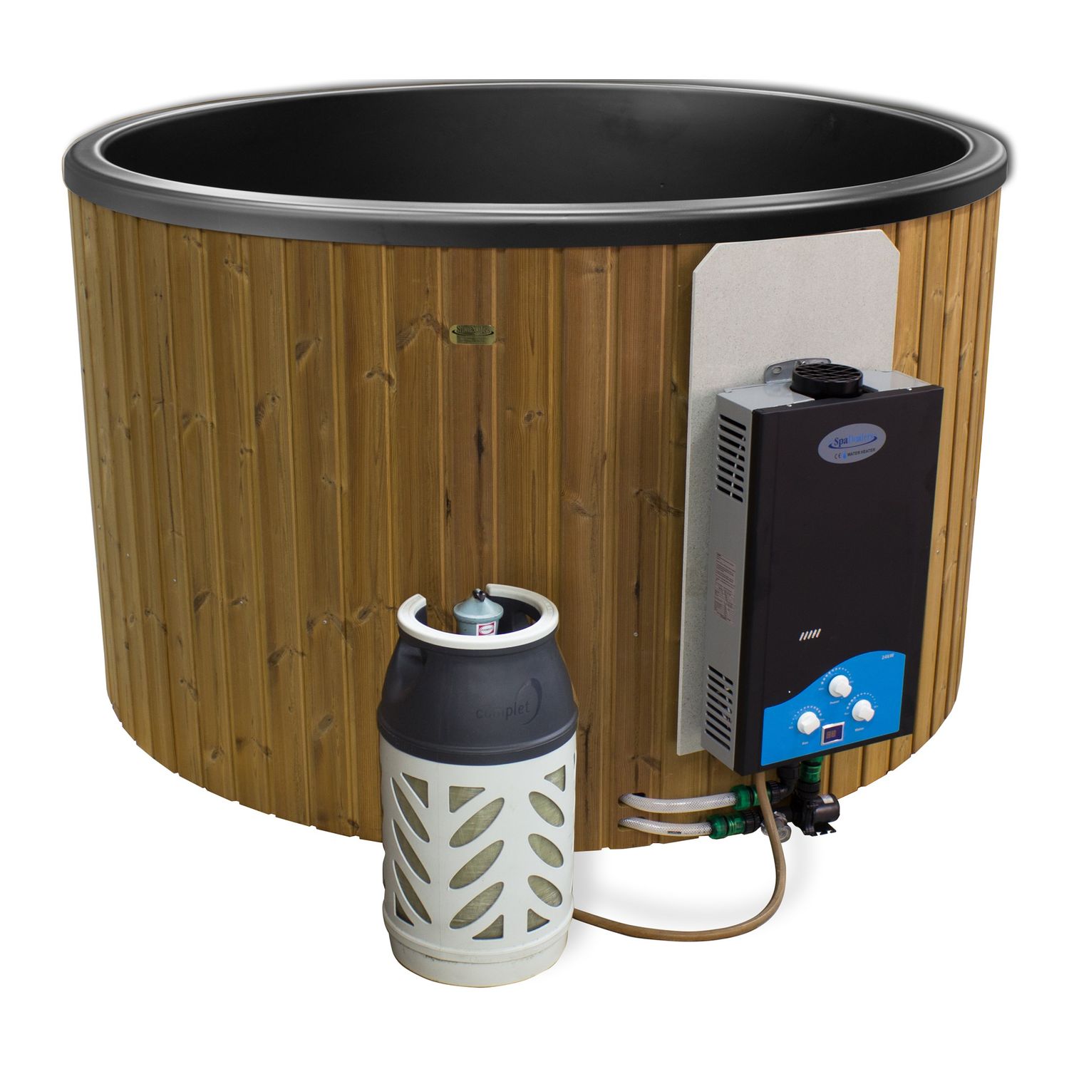 Kylpytynnyri kaasukamiinalla SpaDealers City-Palju 4-6 hlöä 1200l brown/graphite black