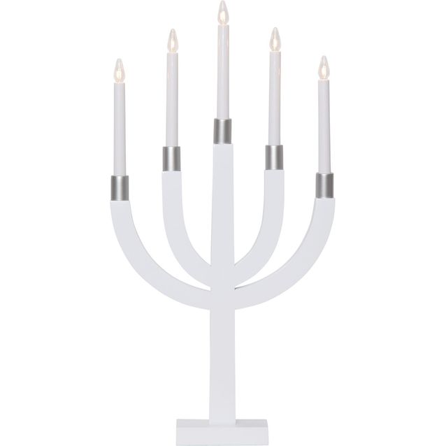 Kynttelikkö Star Trading Elias 5-osainen 67 cm valkoinen