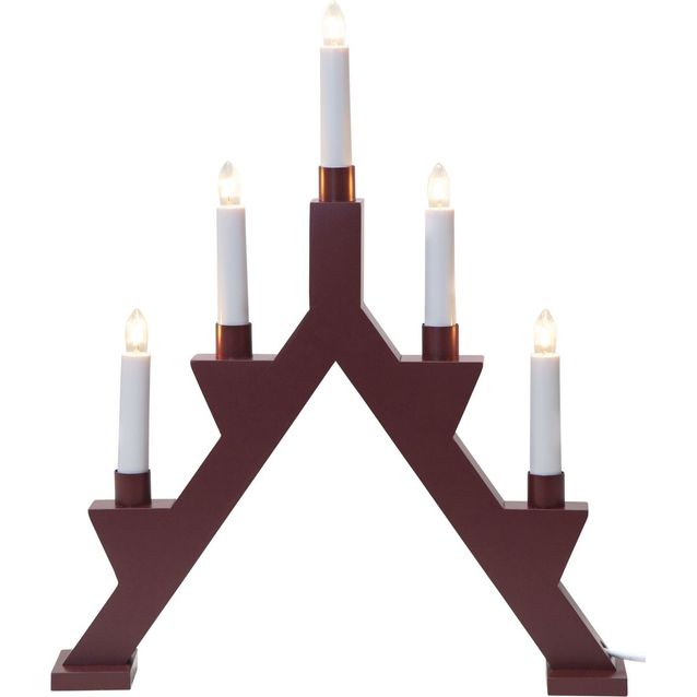 Kynttelikkö Star Trading Zack 5-osainen 410x340x70mm punainen