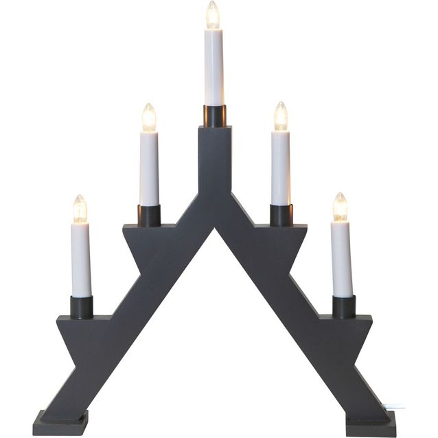 Kynttelikkö Star Trading Zack 5-osainen 410x340x70mm tummanharmaa