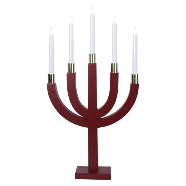 Kynttelikkö Star Trading Elias 5-osainen 67 cm punainen