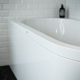 L-paneeli kylpyammeeseen Nordhem Torekov Standard 1600x725 mm valkoinen