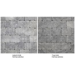 Pihakivi Benders Labyrint/Troja Antik Puolikivi 105x140x50 mm harmaa sekoitus