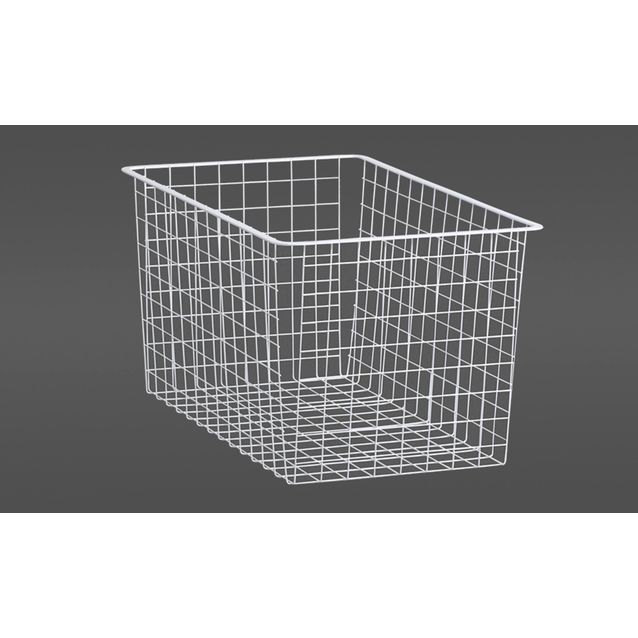 Valkoinen lankakori 35 on reunallinen 28,5 cm korkuinen peruskori