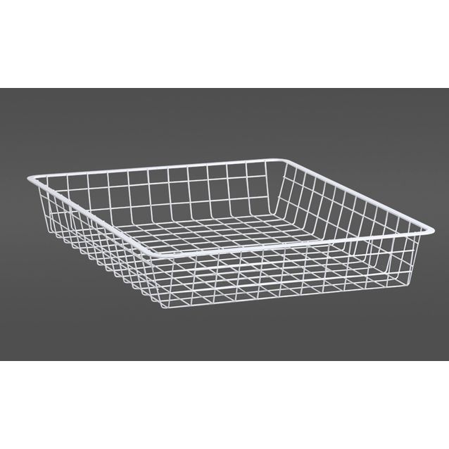 Valkoinen lankakori 45 on reunallinen 8,5 cm korkuinen peruskori