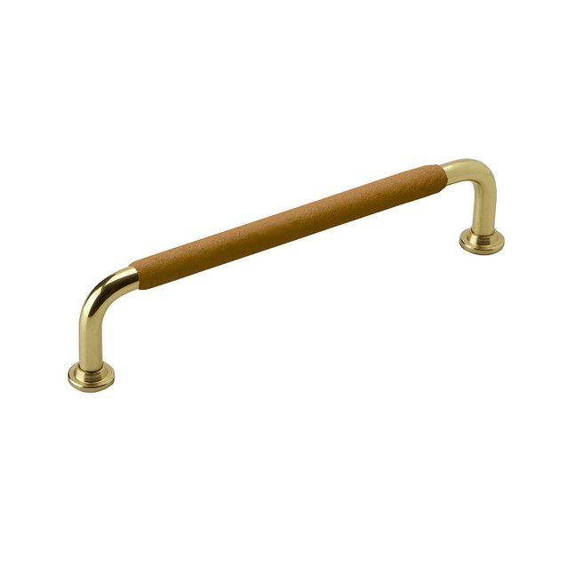 Lankavedin Beslag Design 1353 142x7x34 mm messinki/vaaleanruskea nahkapidike